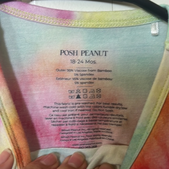 Posh Peanut tie dye sundress with built in romper diaper cover - Picture 2 of 4